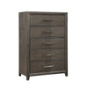 Wali 51 Inch Tall Dresser Chest 5 Drawer Black Handles Walnut Brown By Casagear Home BM309495