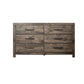 Ent 59 Inch Dresser 6 Drawers with Black Handles Greige Brown Finish By Casagear Home BM309497