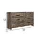 Ent 59 Inch Dresser 6 Drawers with Black Handles Greige Brown Finish By Casagear Home BM309497