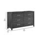 Tal 62 Inch Dresser 6 Drawers with Chrome Handles Charcoal Gray Finish By Casagear Home BM309500