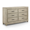 Alo 61 Inch Dresser, 6 Drawers with Metal Handles, Rustic White Finish By Casagear Home