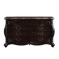 Faya 68 Inch Wide Dresser 9 Drawers Marble Top Carved Walnut Brown Wood By Casagear Home BM309507