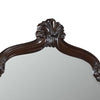 Faya 47 x 50 Dresser Mirror Traditional Floral Carved Walnut Brown Wood By Casagear Home BM309508