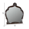 Faya 47 x 50 Dresser Mirror Traditional Floral Carved Walnut Brown Wood By Casagear Home BM309508