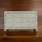 Bet 65 Inch Dresser 6 Rhinestone Inlaid Drawers Chrome Handles Silver By Casagear Home BM309538