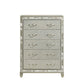 Bet 58 Inch Tall Dresser Chest 5 Rhinestone Drawers Chrome Handles Silver By Casagear Home BM309540