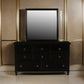 Umi 39 x 39 Dresser Mirror Molded Design Solid Wood Black Square Frame By Casagear Home BM309546