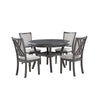 Isla 5 Piece Dining Table Set Diamond Pattern 4 Crossback Chairs Gray By Casagear Home BM309552