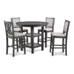 Isla 5 Piece Counter Height Table Set, 4 Crossback Chairs, Gray Polyester By Casagear Home