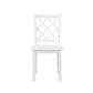 Ava 21 Inch Dining Chair Set of 2 Lattice Back White Rubberwood Frame By Casagear Home BM309559