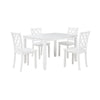 Ava 21 Inch Dining Chair Set of 2 Lattice Back White Rubberwood Frame By Casagear Home BM309559