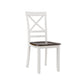 Dera 21 Inch Dining Chair Set of 2 Crossed Back White Rubberwood Frame By Casagear Home BM309562