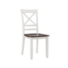 Dera 21 Inch Dining Chair Set of 2 Crossed Back White Rubberwood Frame By Casagear Home BM309562