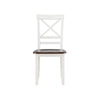 Dera 21 Inch Dining Chair Set of 2 Crossed Back White Rubberwood Frame By Casagear Home BM309562