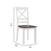 Dera 21 Inch Dining Chair Set of 2 Crossed Back White Rubberwood Frame By Casagear Home BM309562