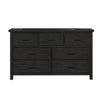 Galle 68 Inch Wide Dresser with 7 Drawers Black Metal Handles Gray Wood By Casagear Home BM309565