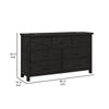 Galle 68 Inch Wide Dresser with 7 Drawers Black Metal Handles Gray Wood By Casagear Home BM309565