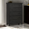 Galle 58 Inch Tall Dresser Chest with 5 Drawers, Metal Handles, Gray Wood By Casagear Home