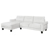 Cyra 110 Inch 2 Piece Sectional Sofa, Chaise, White Fabric, Welt Trim By Casagear Home