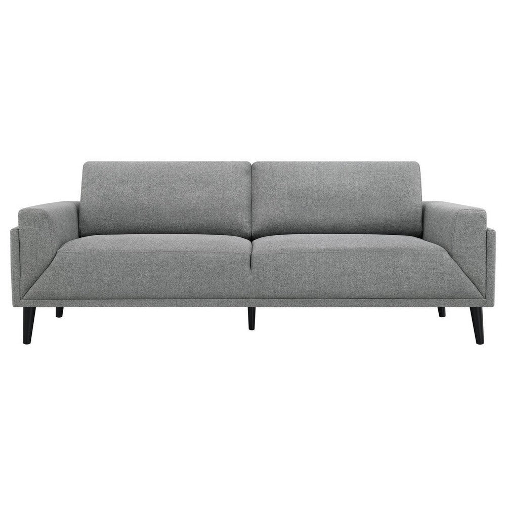 Fiza 87 Inch Sofa Gray Polyester Track Arms Pocket Coils Double Frame By Casagear Home BM309587