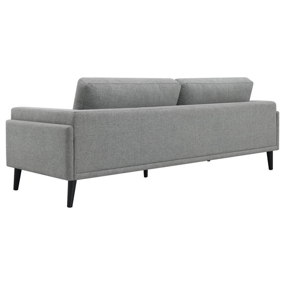 Fiza 87 Inch Sofa Gray Polyester Track Arms Pocket Coils Double Frame By Casagear Home BM309587