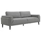 Fiza 87 Inch Sofa, Gray Polyester, Track Arms, Pocket Coils, Double Frame  By Casagear Home