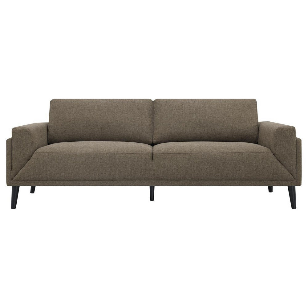 Fiza 87 Inch Sofa Taupe Polyester Track Arms Pocket Coils Double Frame By Casagear Home BM309590