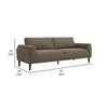 Fiza 87 Inch Sofa Taupe Polyester Track Arms Pocket Coils Double Frame By Casagear Home BM309590