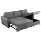 Kavu 95 Inch Sectional Sofa L Shape Cushioned Seat Chaise Lounger Gray By Casagear Home BM309601