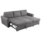 Kavu 95 Inch Sectional Sofa L Shape Cushioned Seat Chaise Lounger Gray By Casagear Home BM309601