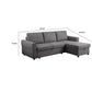 Kavu 95 Inch Sectional Sofa L Shape Cushioned Seat Chaise Lounger Gray By Casagear Home BM309601