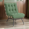 Nain 35 Inch Accent Chair Oversized Cushion Tufted Back Green Upholstery By Casagear Home BM309603