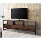 Anny 71 Inch TV Media Entertainment Center 3 Drawers Black Dark Brown By Casagear Home BM309611