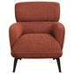 Dup 34 Inch Accent Chair Cushioned Seat Rounded Track Arms Muted Orange By Casagear Home BM309612