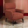 Dup 34 Inch Accent Chair Cushioned Seat Rounded Track Arms Muted Orange By Casagear Home BM309612