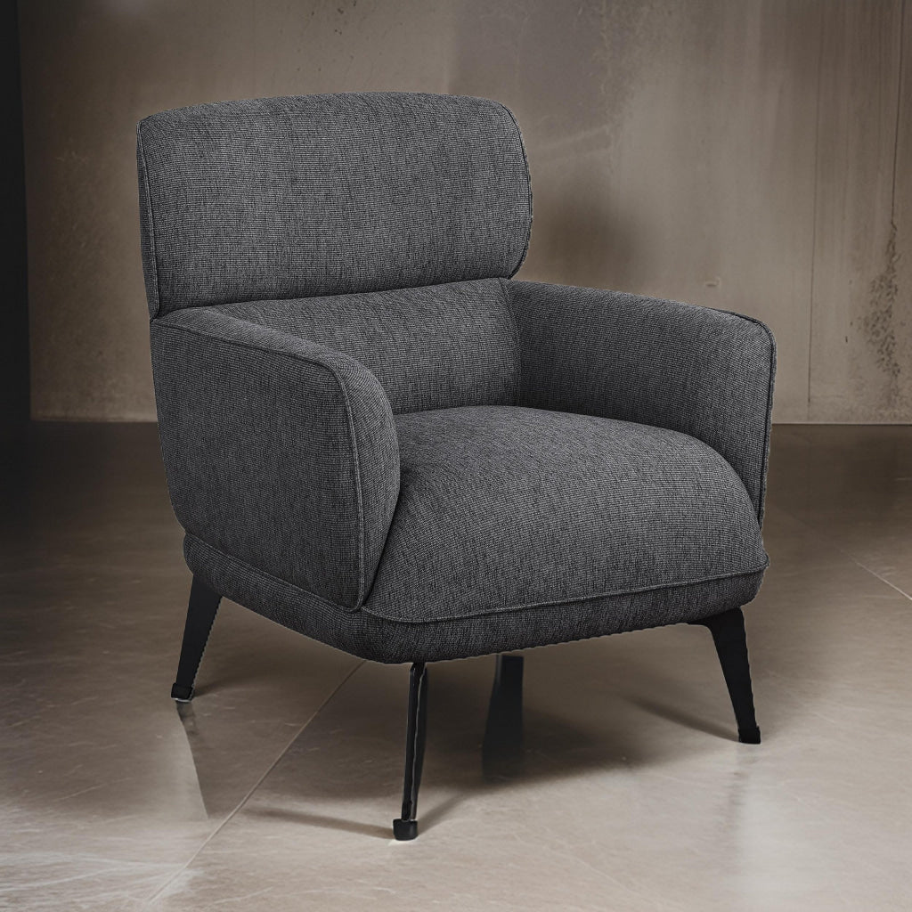 Dup 34 Inch Accent Chair, Cushioned Seat, Rounded Track Arms, Muted Gray By Casagear Home