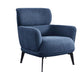 Dup 34 Inch Accent Chair Cushioned Seat Rounded Track Arms Muted Blue By Casagear Home BM309614