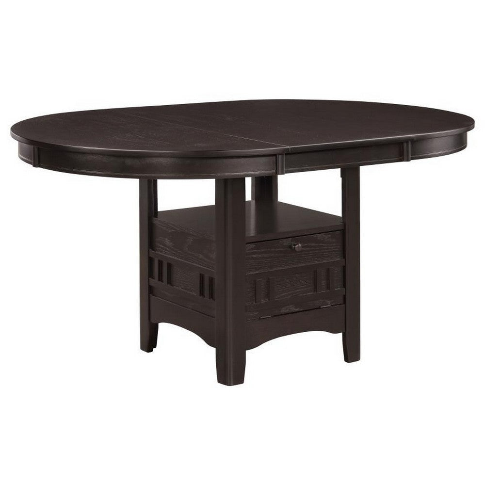 5 Piece Dining Set 42 Inch Round Extendable Table With 4 Chairs Espresso By Casagear Home BM309615