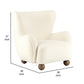 38 Inch Armchair Wingback Design Soft Cushioned Seat Beige Upholstery By Casagear Home BM309621