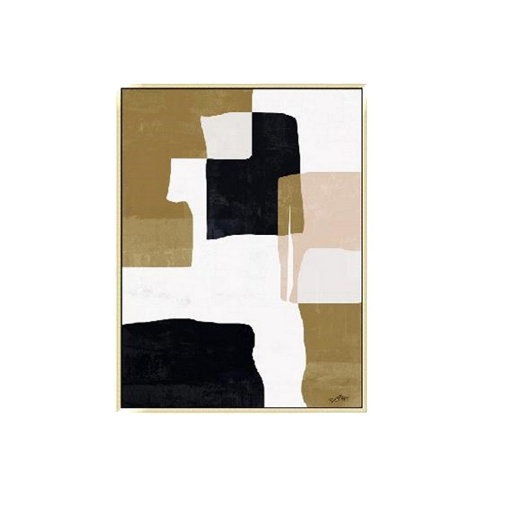 35 x 47 Set of 2 Framed Wall Art Handpainted Abstract Modern Multicolor By Casagear Home BM309630