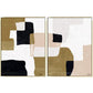 35 x 47 Set of 2 Framed Wall Art Handpainted Abstract Modern Multicolor By Casagear Home BM309630