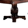 Loki Dining Table 66-96 Inch Extendable Brown Ornate Leaf Motifs and Trim By Casagear Home BM309635