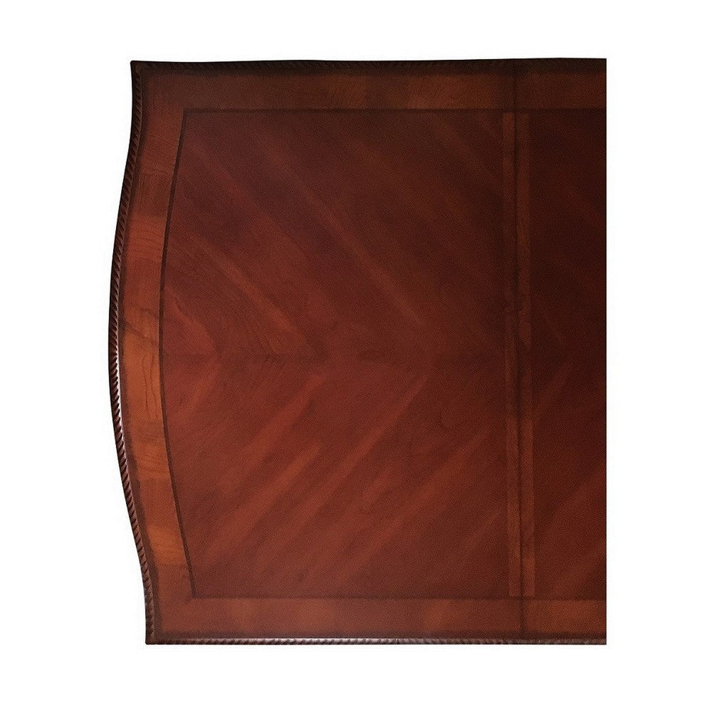 Loki Dining Table 66-96 Inch Extendable Brown Ornate Leaf Motifs and Trim By Casagear Home BM309635