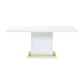 Tyra 71 Inch Dining Table Rectangular White Pedestal Stainless Steel By Casagear Home BM309639