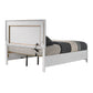 Full Size Bed Panel Headboard 2 Storage Drawers White with Acrylic Inlay By Casagear Home BM309641