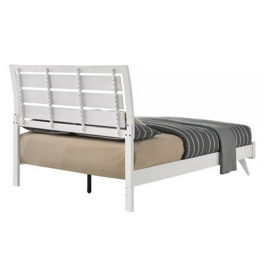 Siam King Size Bed Classic White Rubberwood Slatted Panel Headboard By Casagear Home BM309642