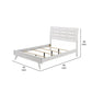 Siam Queen Size Bed Classic White Rubberwood Slatted Panel Headboard By Casagear Home BM309643