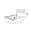 Siam Queen Size Bed Classic White Rubberwood Slatted Panel Headboard By Casagear Home BM309643