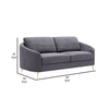 Nial 80 Inch Sofa Linen Upholstery Pine Wood Smooth Gray Gold Legs By Casagear Home BM309645