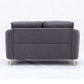 Nial 60 Inch Loveseat Linen Upholstery Pine Wood Smooth Gray Gold Legs By Casagear Home BM309646